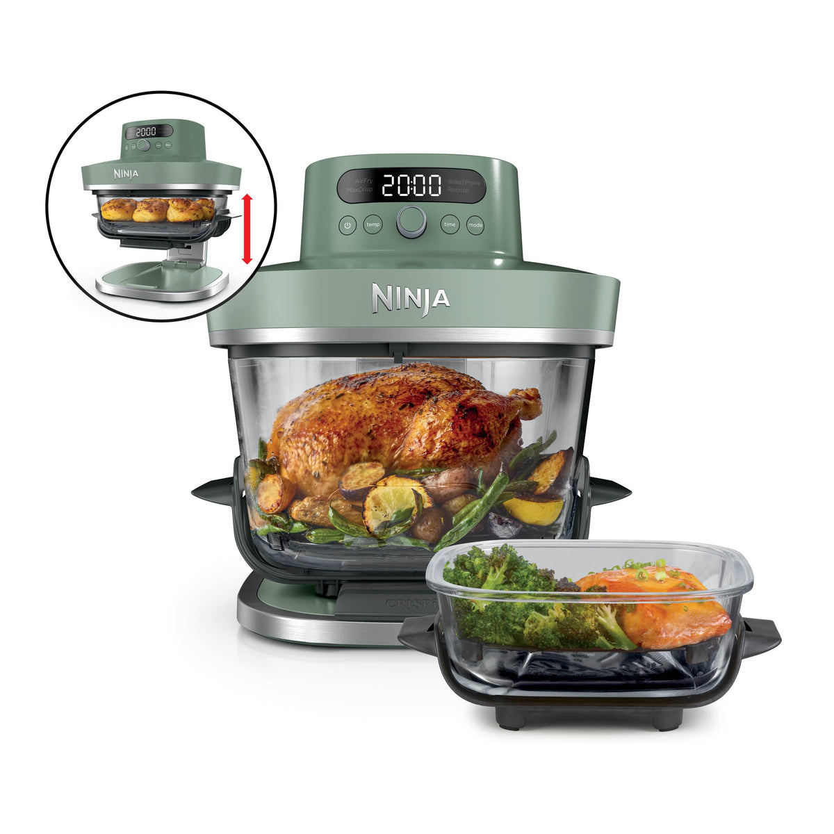 EAN 0622356386944 - Ninja AS090EUGN freidora Sencillo 5,7 L Independiente 2050 W Freidora de aire caliente Verde imagen 3