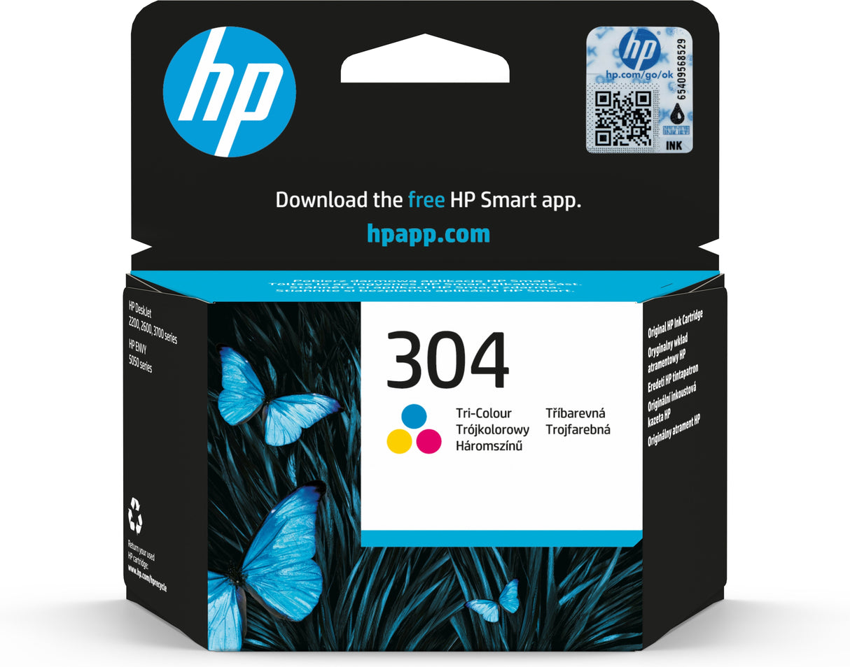 EAN 0889894860705 - HP 304 Tri-color Original Ink Cartridge cartucho de tinta 1 pieza(s) Rendimiento estándar Cian, Magenta, imagen 1