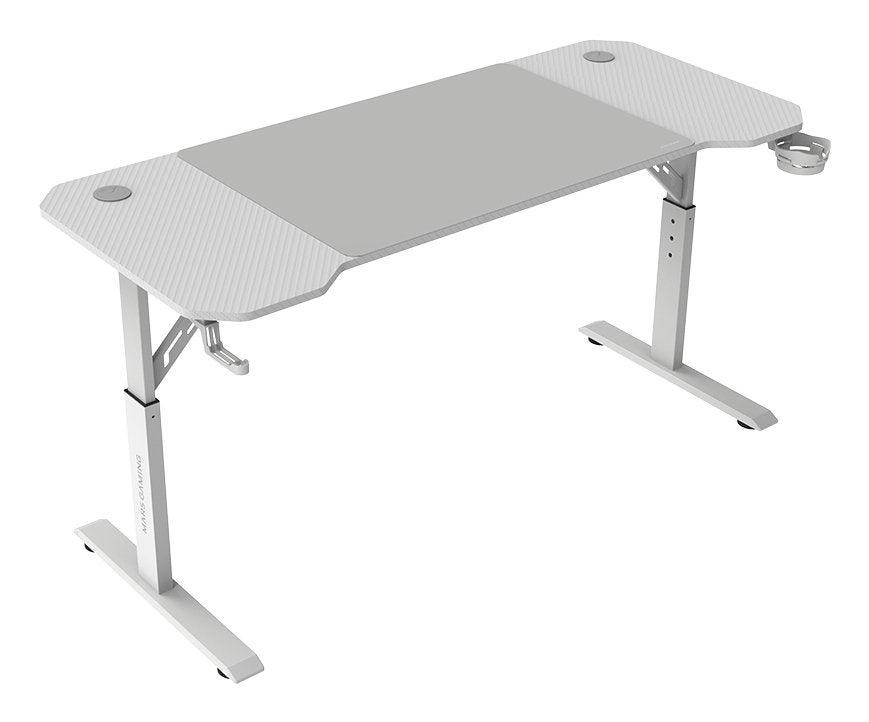 Mesa Gaming Mgd-Ergo 140 Blanco Mars Gaming 140x60/ Alfombrilla Xxl/ Soportes Externos Para Bebidas Y Auriculares/ Gestión De Cables