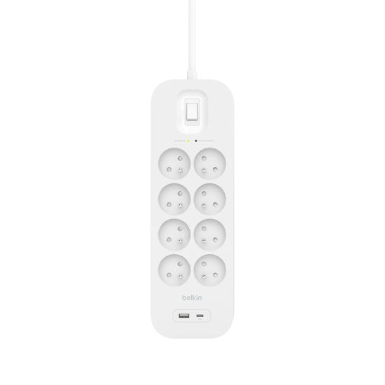 EAN 0745883855612 - Belkin SRB003CA2M limitador de tensión Blanco 8 salidas AC 2 m imagen 2