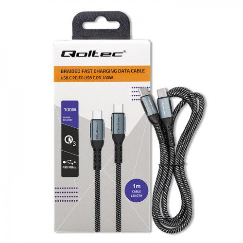 EAN 5901878523576 - Qoltec 52357 cable USB USB 2.0 1 m USB C Negro imagen 3