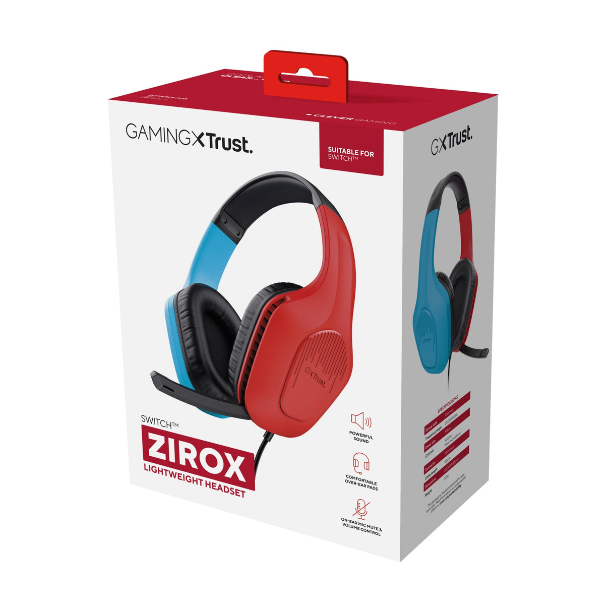 Auriculares Gaming Con Micrófono Trust Gaming Gxt 416s Zirox Jack 3.5 Azules Y Rojos
