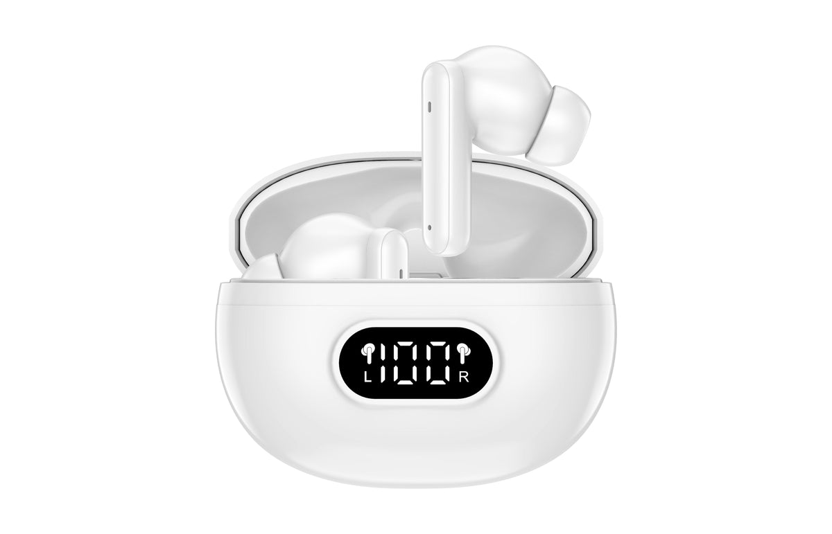 Auriculares Bluetooth Denver Inalambricos Con Enc (4 Microfonos) Blanco