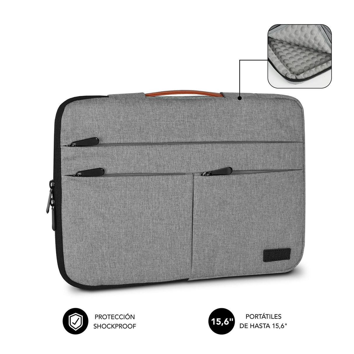 Funda Subblim Air Padding 360 Sleeve Para Portátiles Hasta 15.6' Gris Claro