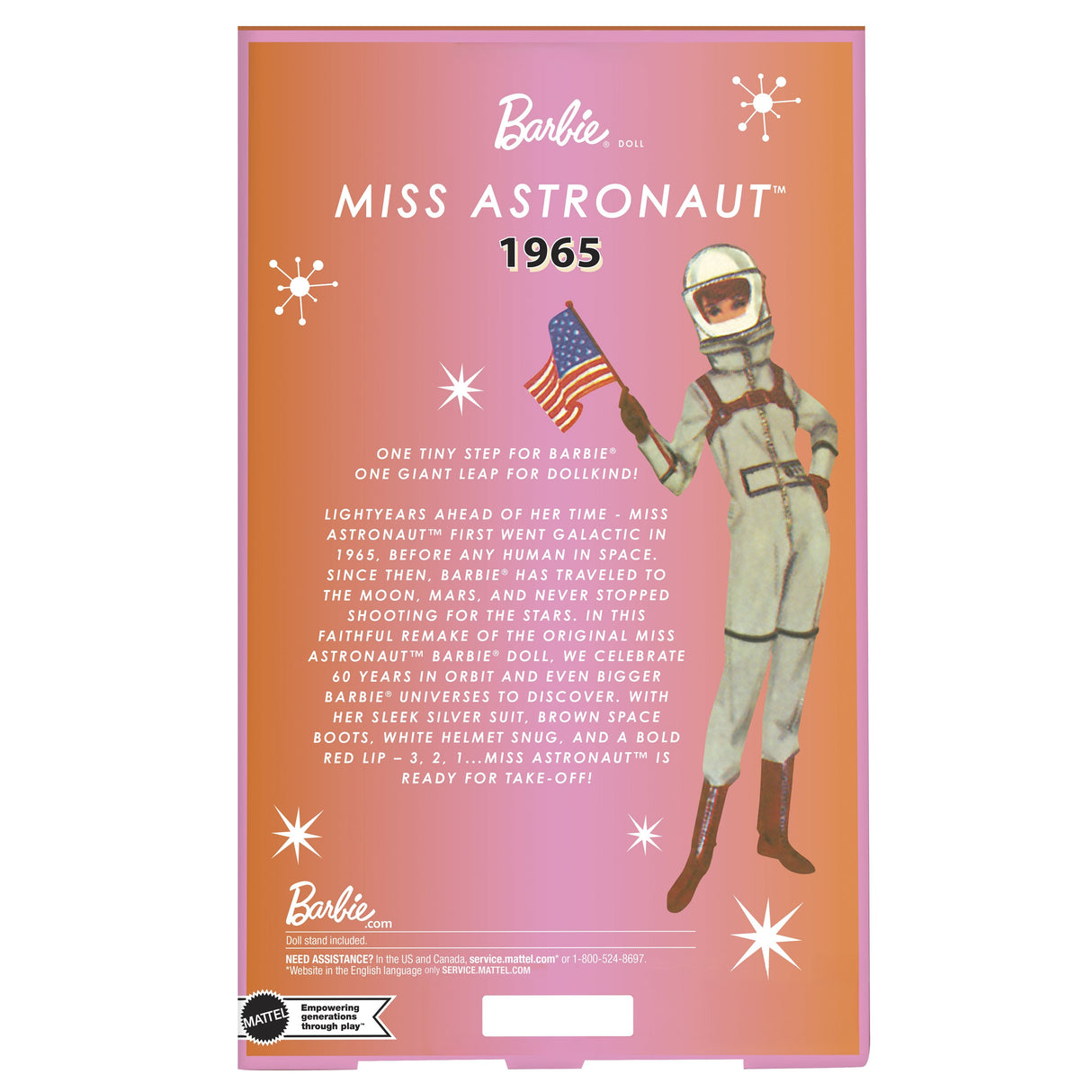 Barbie Barbie Signature Miss Astronaut Collection Doll Con Traje De Color Plateado, Botas De Habitación Y Accesorios De Casco Jbj48