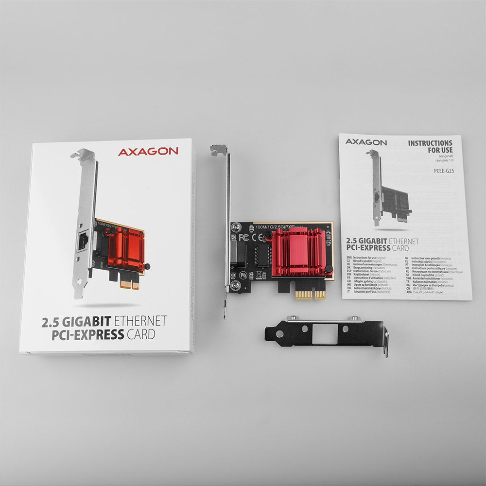 Axagon Pcee-G25 Adaptador Y Tarjeta De Red Interno Ethernet 5000 Mbit/S