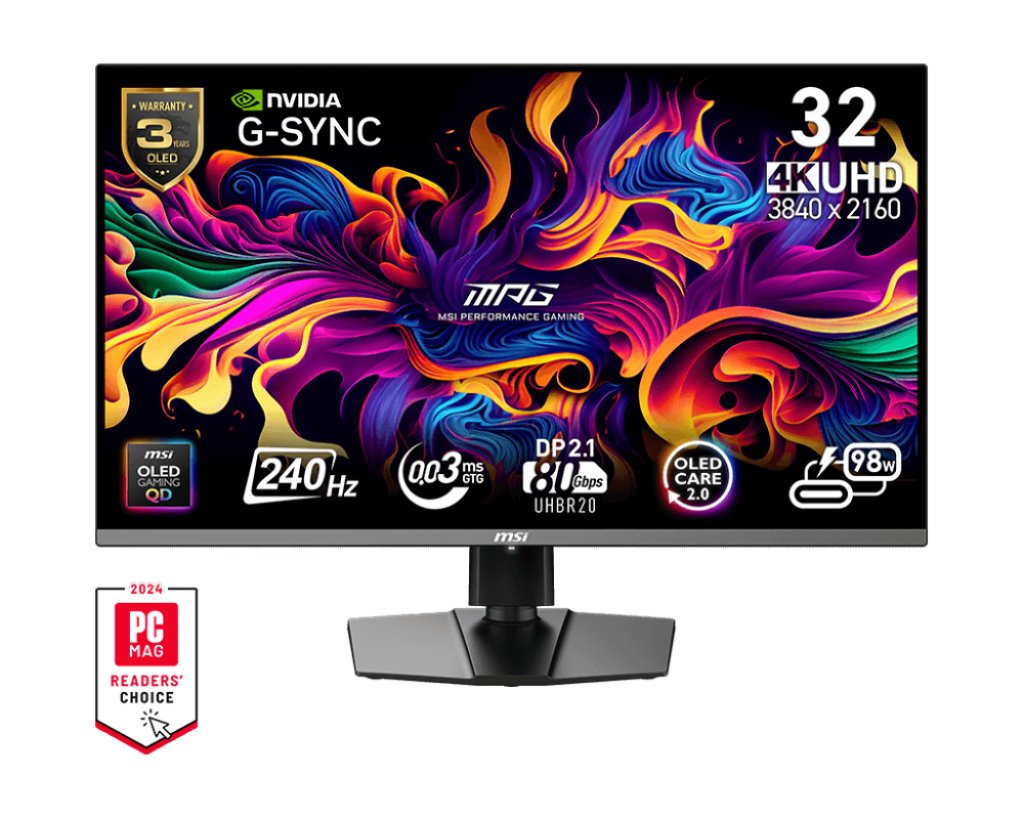 Monitor Msi Mpg 322urx Qd-Oled (31.5") 3840 X 2160 Pixeles 4k Ultra Hd Negro