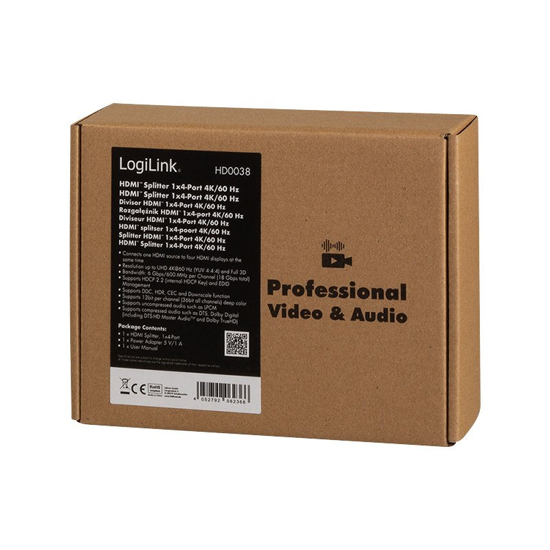 EAN 4052792062366 - LogiLink HD0038 divisor de video HDMI 4x HDMI imagen 9