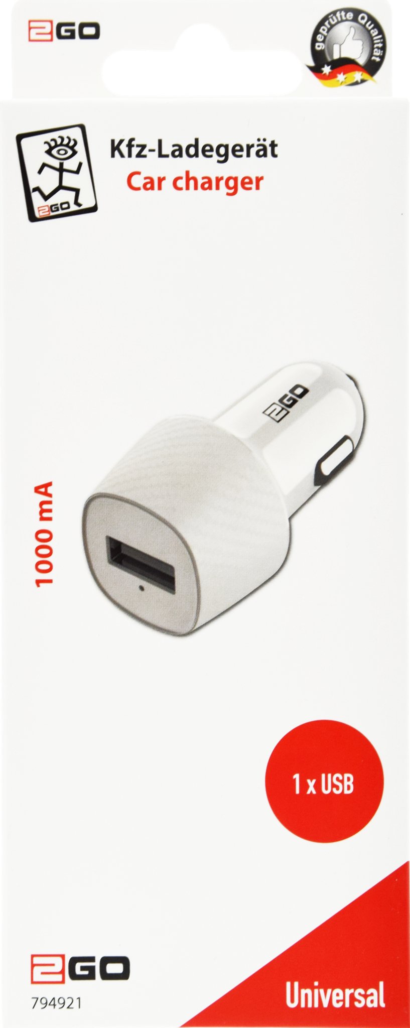 2go 794921 Cargador De Dispositivo Móvil Universal Blanco Encendedor De Cigarrillos Auto