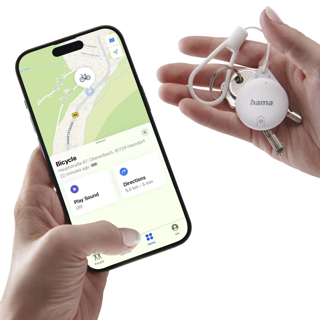 Localizador Hama Find My Antiperdida Para Apple - Bluetooth - Policarbonato Y Silicona - Autonomia Hasta 240 Dias -