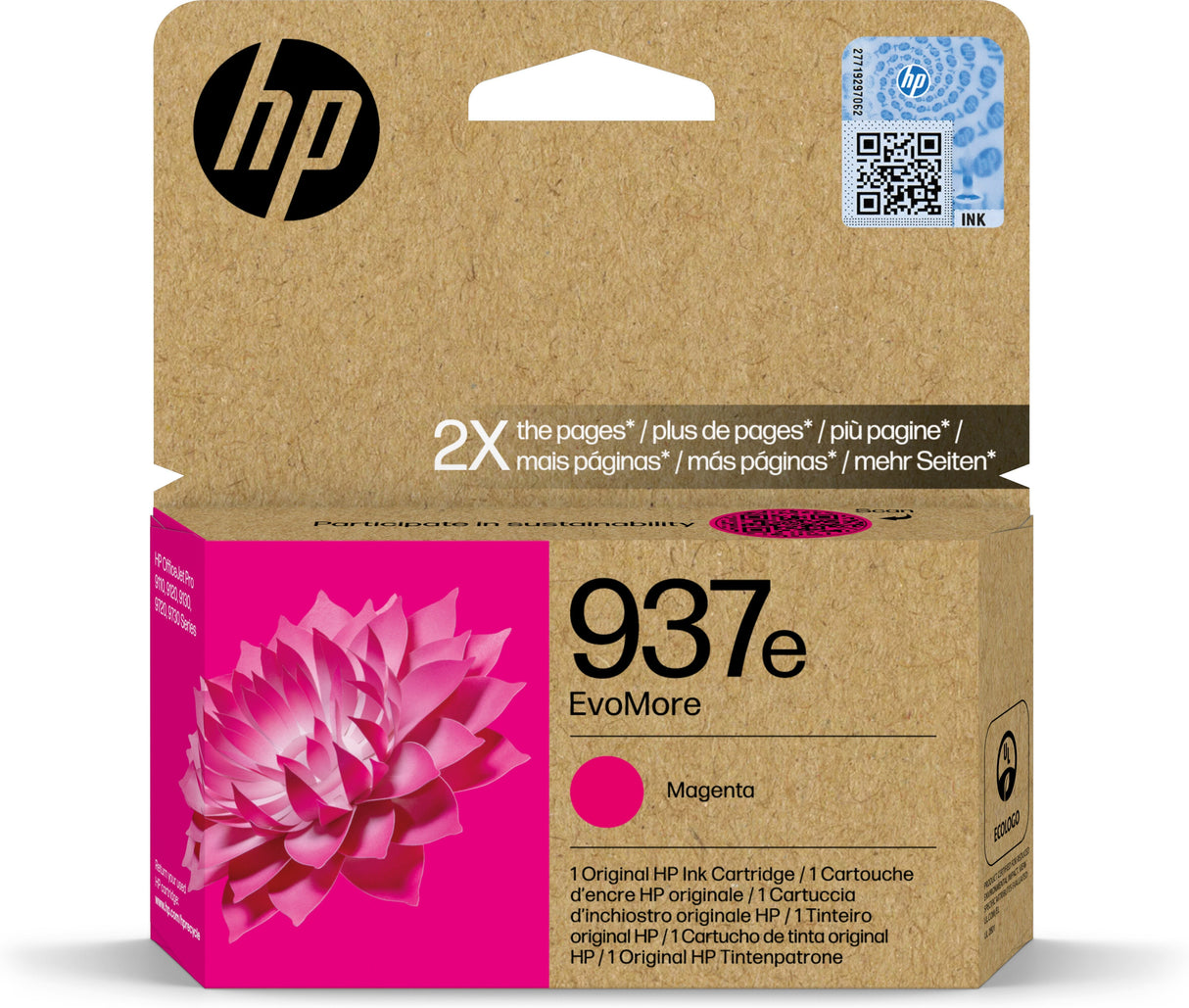 Hp 937e Magenta Cartucho De Tinta Original - 4s6w7ne