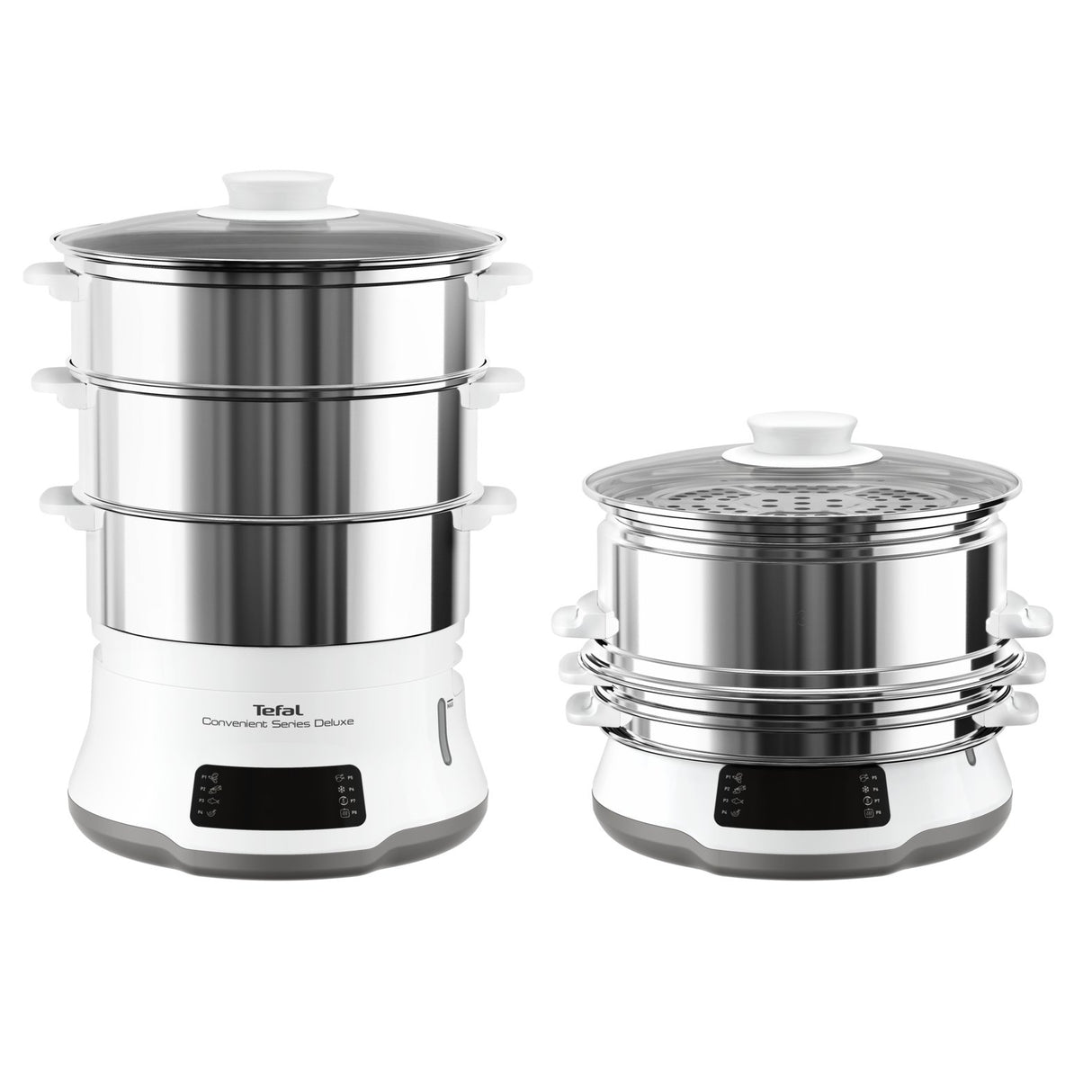 EAN 3045387247775 - Tefal Convenient Series Deluxe VC502D vaporizador 3 cesta(s) Encimera 900 W Acero inoxidable, Blanco imagen 5