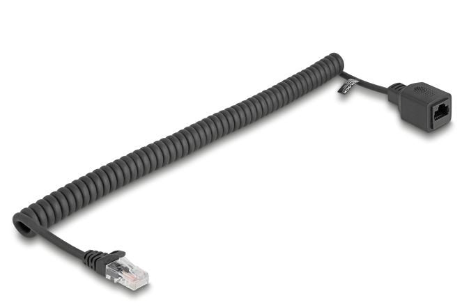 Delock 90668 Cable En Espiral Rj45 Macho A Hembra Cat.5e Utp 0,5 M A 1 M Negro