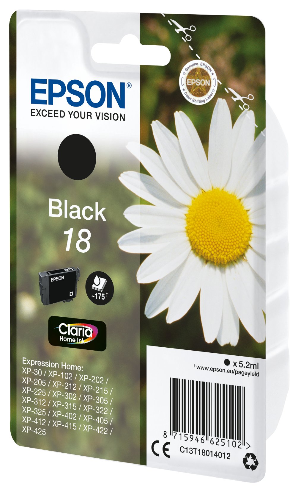 EAN 5057454493952 - Epson Daisy C13T18014012 cartucho de tinta 1 pieza(s) Original Rendimiento estándar Negro imagen 1