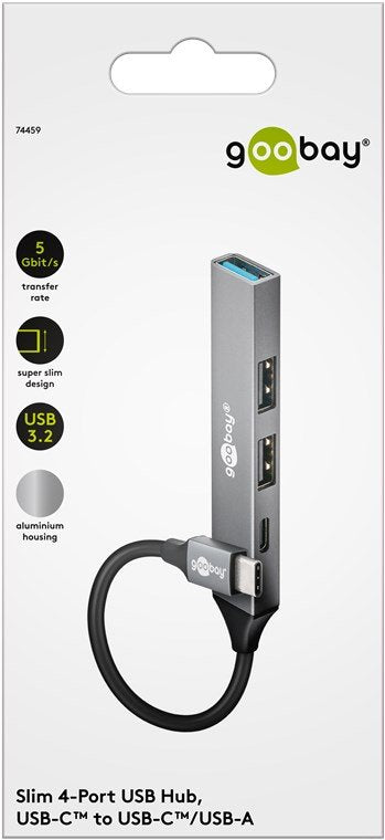 EAN 4040849744594 - Goobay 74459 hub de interfaz USB 3.2 Gen 1 (3.1 Gen 1) Type-C 5000 Mbit/s Gris claro imagen 2