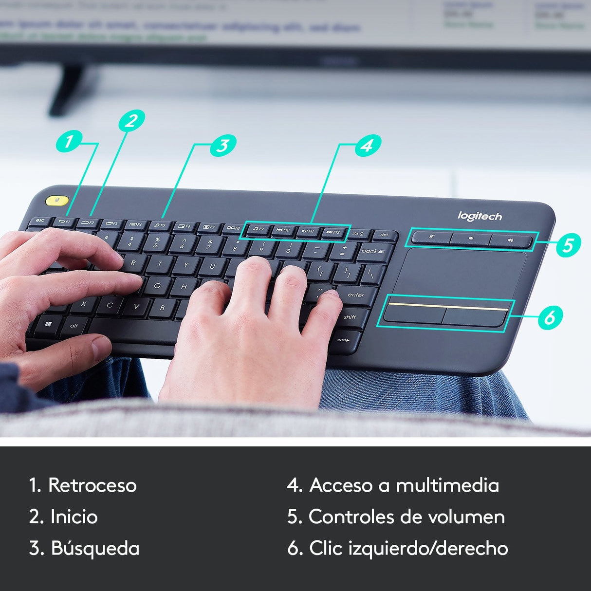 EAN 5099206059351 - Logitech 920-007137 teclado Hogar RF inalámbrico QWERTY Español Negro imagen 7