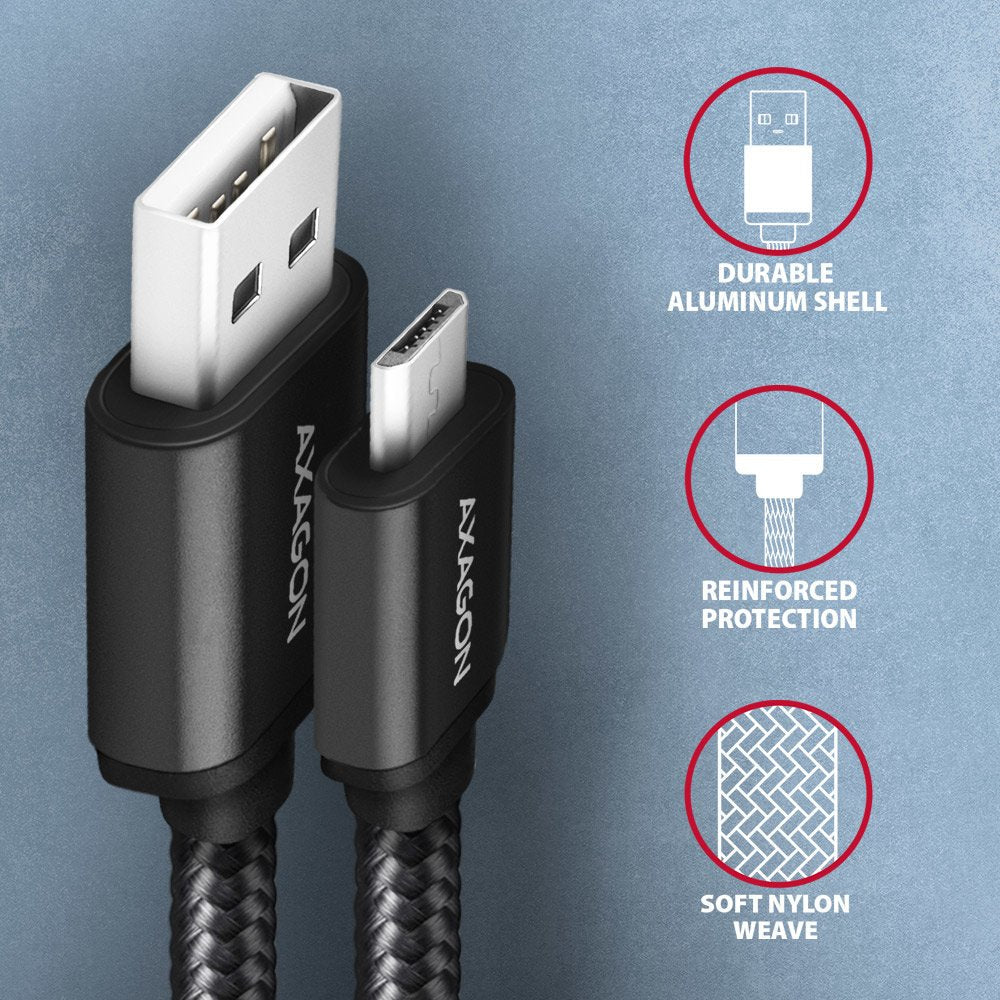 EAN 8595247905871 - Axagon BUMM-AM15AB cable USB USB 2.0 1,5 m Micro-USB B USB A Negro imagen 3