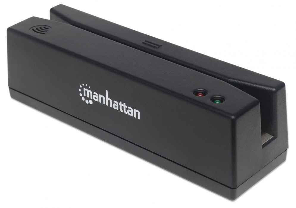 Manhattan Lector De Cinta Magnética De Tarjetas Usb, Lector De Triple Pista