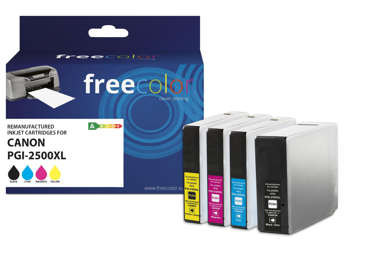 Cartucho Freecolor Canon Pgi-2500xl Bk C M Y Remanufacturado