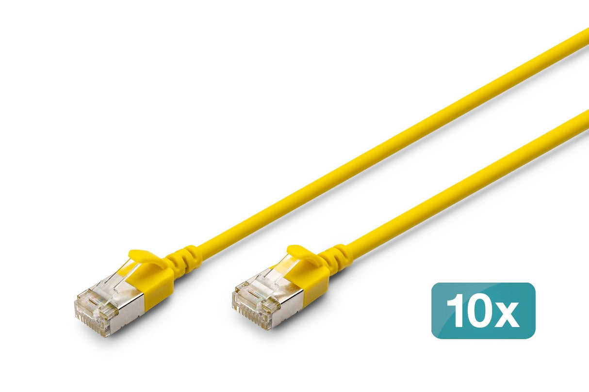 Digitus Cable De Red Cat 6a F/Ftp Slim 1,00m Amarillo 10 Unidades