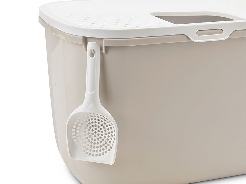 Savic Hop Marrón Café Con Tapa Blanca Bandeja Sanitaria Para Gatos 58,5x39x39,5 Cm 1 Ud.