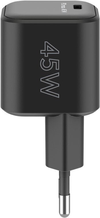 Cargador  45w Usb 1 Puert. Usb-C Negro Gan Pd Salida Lateral Tamaño Nano Goobay