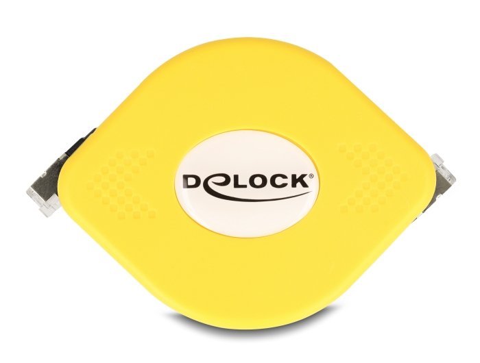 Delock 80239 Cable Retráctil Rj45 Cat.6a Stp 1,5 M, Negro / Amarillo