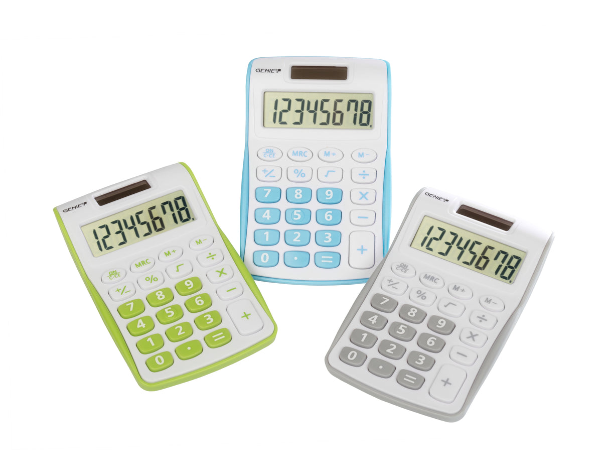 Genie 120 S Calculadora Bolsillo Pantalla De Calculadora Gris, Blanco