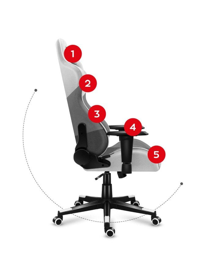 EAN 5903796012989 - Huzaro Force 6.2 Silla para videojuegos de PC Asiento (de seguridad) de butaca Gris, Blanco imagen 6