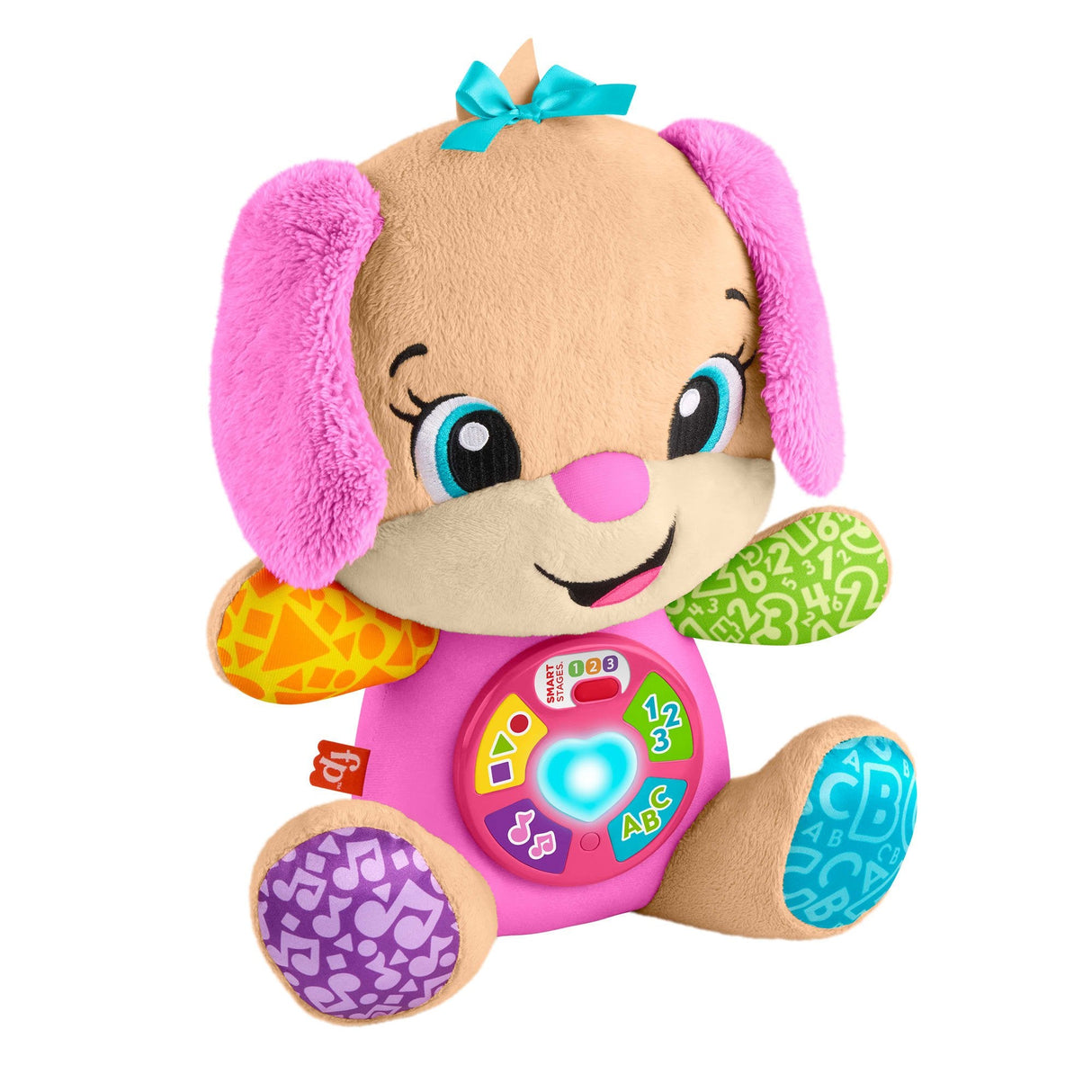 Fisher-Price Learning Fun Dog Friend, Cuddly Toy Pink/Light Brown Jfd31