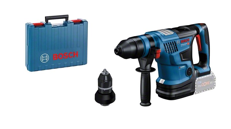 Taladro Bosch Professional Percutor A Batería Gbh 18v-34 Cf Professional Solo Azul/Negro, Módulo Bluetooth, Sin Batería Ni Cargador, En Estuche 611914001