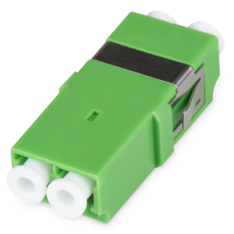 Acoplamiento De Fibra Óptica, Dúplex, Lc Apc, Sm, Sin Brida Manguito Cerámico, Carcasa De Plástico