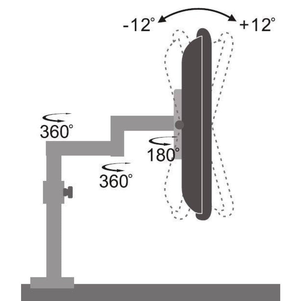 Soporte De Escritorio Giratorio Techly Ica-Lcd 502bk Para Monitores Lcd De 13-27" Hasta 6kg