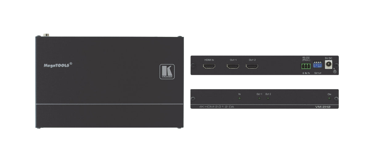 Kramer Distribuidor Amplificador 1:2 Hdmi 2,0. Resolucion Soportada - Hasta 4k@60hz (4:4:4) Uhd. Max 1:2, 4k 60hz, Hdr, Hdmi Da