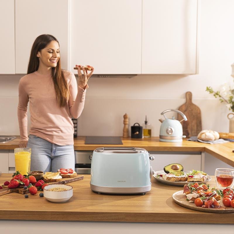 Tostadora Vertical Cecotec Toas Tand Taste 800 Vintage Light Blue