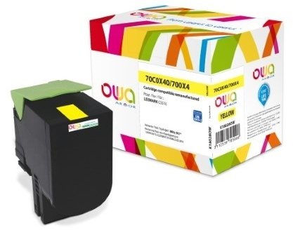 Tóner Compatible Owa Lexmark 70c0x40 / 70c2xye / 700x4 Amarillo