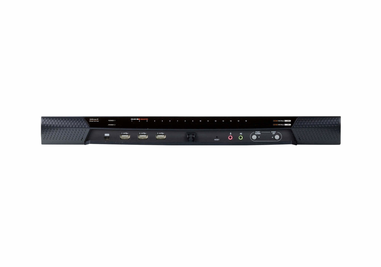 Aten / Conmutador Kmv / 16-Puertos / Kn1116va-Ax-G Aten 16-Puertos 2-Bus Cat5e/6 Kvm Sobre Ip Switch, Luc (Laptop Usb Console), Con Audio &Amp Soporte Para Medio Virtual (Kn1116va-Ax-G)