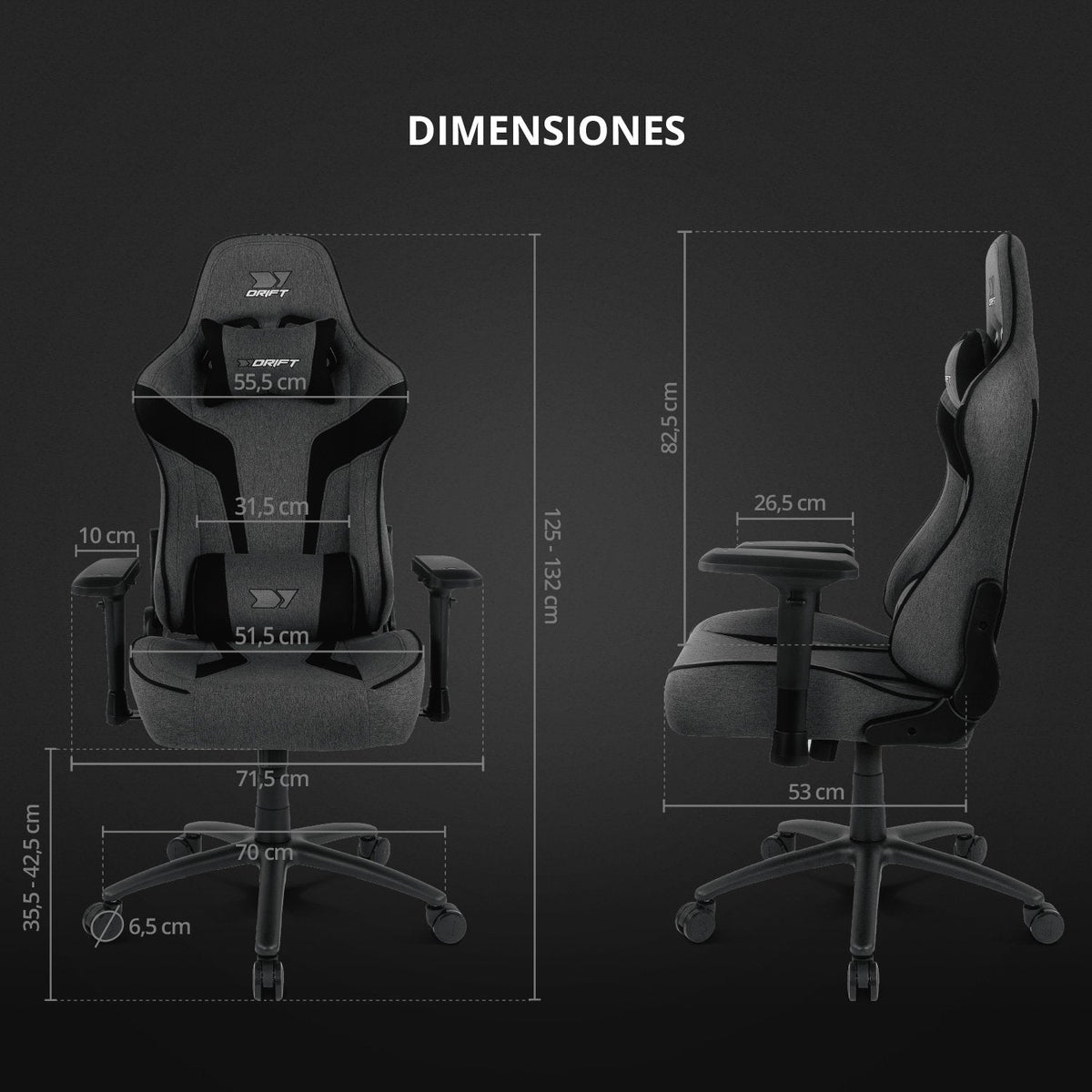Silla Gaming Drift Dr90xxl Gris