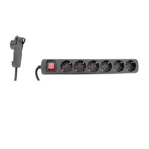 Rev Multiple Socket Outlet Smart 6-Fold 2m Black Regleta