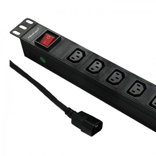 Qoltec 53998 Power Strip For Rack 19 1u 10a Pdu 8xiec C13 2m