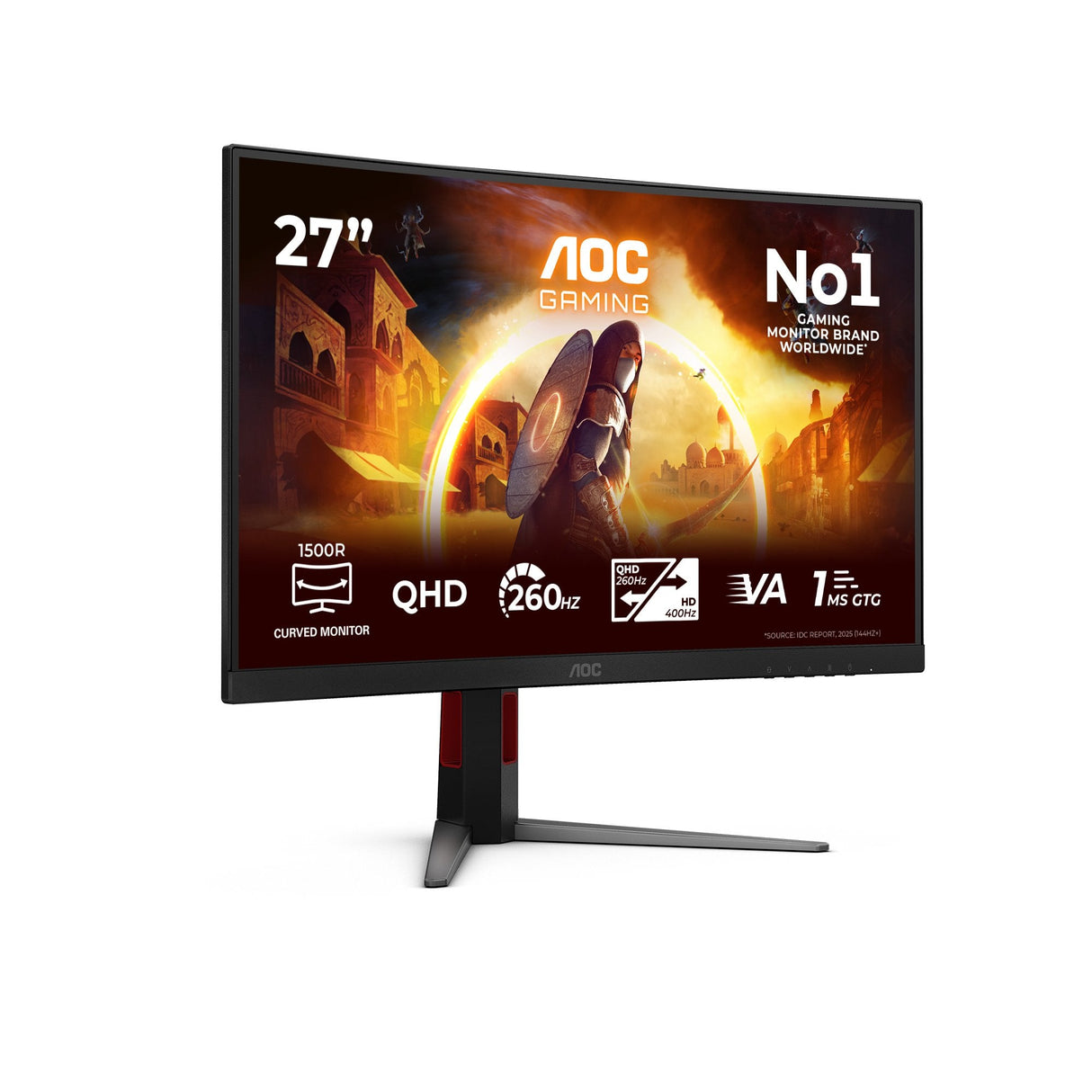 Aoc Cq27g4z2 27" 16:9 Fast Va 260hz Oc Native 240hz 2560x1440 Has 130mm Hdmi X 2x 2.0 Dp X 1x 1.4