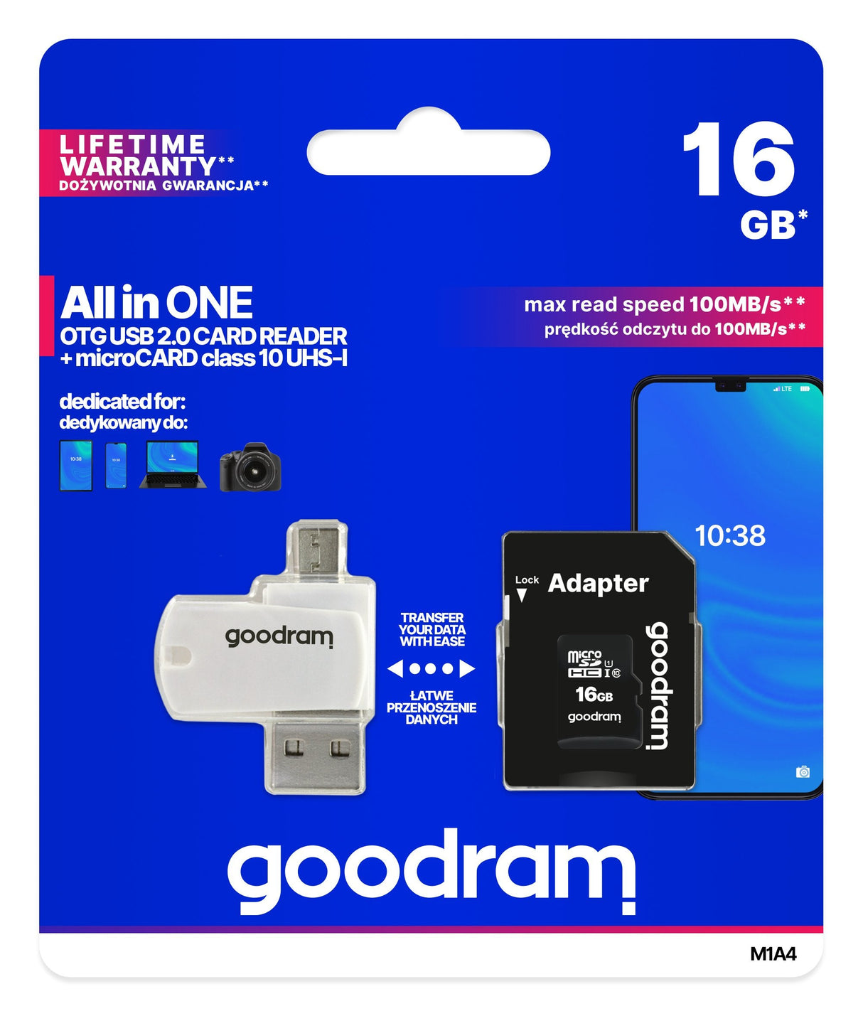 EAN 5908267930267 - Goodram M1A4 All in One 16 GB MicroSDHC UHS-I Clase 10 imagen 8