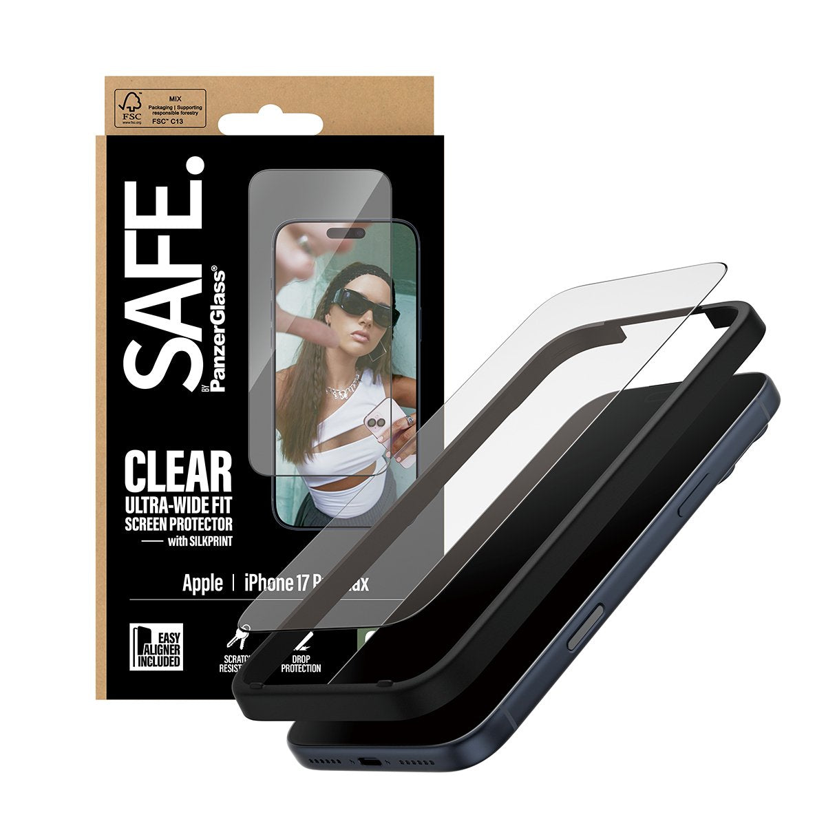 EAN 5715685029721 - PanzerGlass SAFE. by ® Screen Protector w. Black Frame iPhone 17 Pro Max | Ultra-Wide Fit w. EasyAligner imagen 5