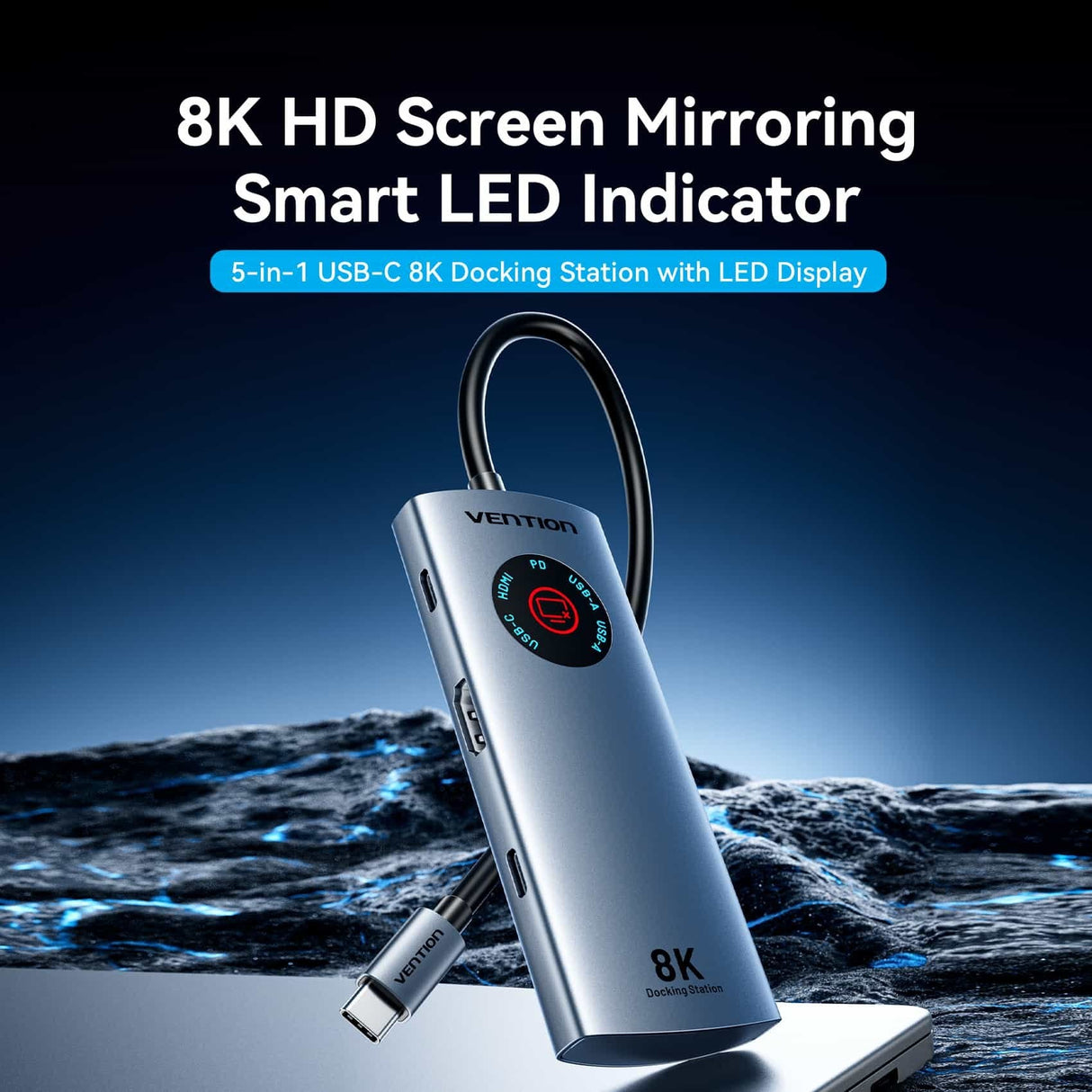 Docking Usb Tipo-C Vention Tqxhb 2xusb 1xusb Tipo-C 1xhdmi 1xusb Tipo-C Pd Gris