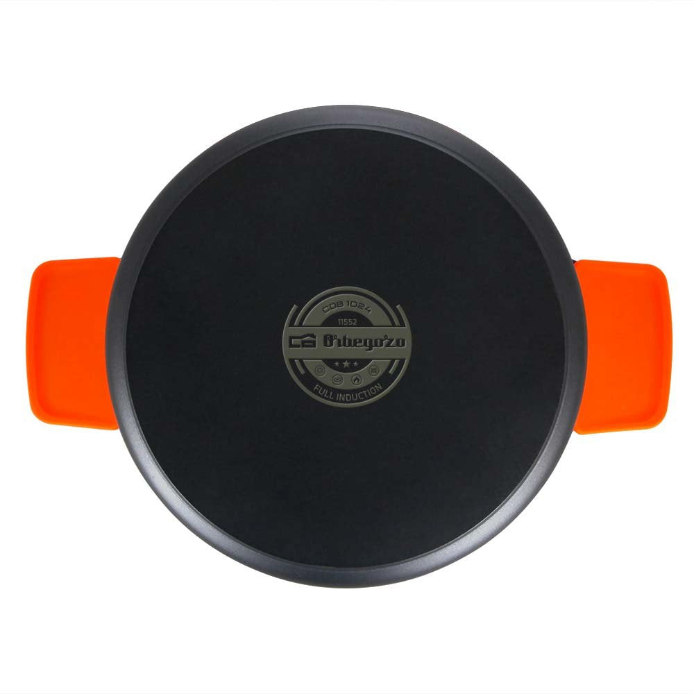 Orbegozo Cdb Cacerola Baja Serie 10.5l - Aluminio Fundido Indeformable - Asas De Silicona - Apta Para Todo Tipo De