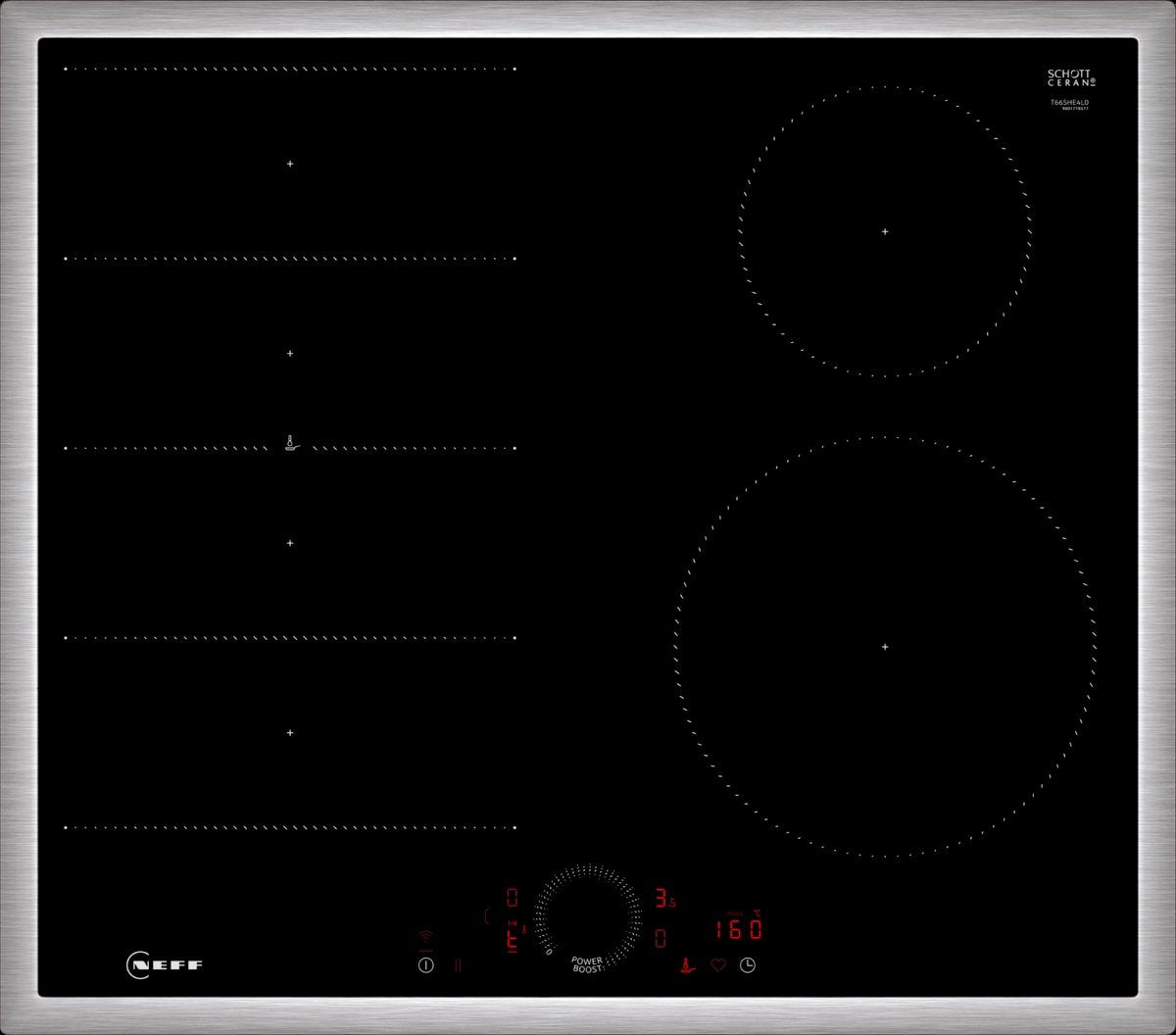EAN 4242004273165 - Neff T66SHE4L0 hobs Negro, Acero inoxidable Integrado 60 cm Con placa de inducción 4 zona(s) imagen 1