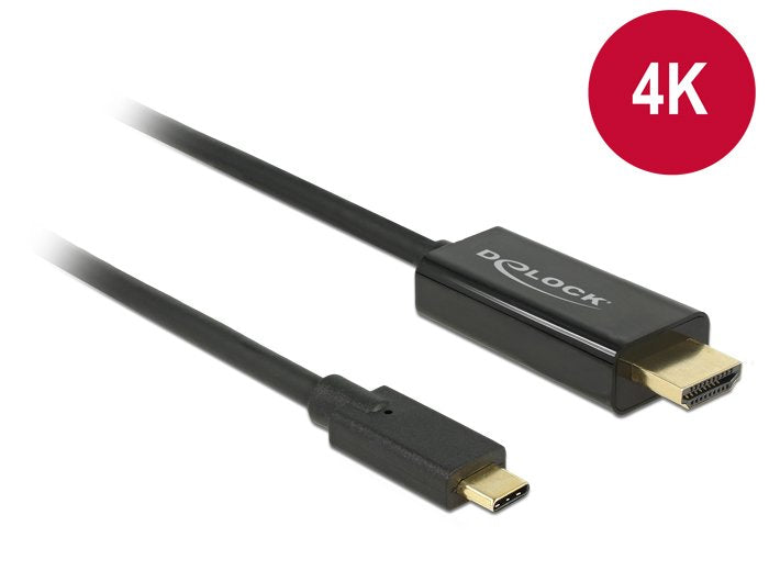 Delock Cable Usb Type-C -> Hdmi M/M (Dp Alt Mode) 4k 30 Hz 2 M Negro