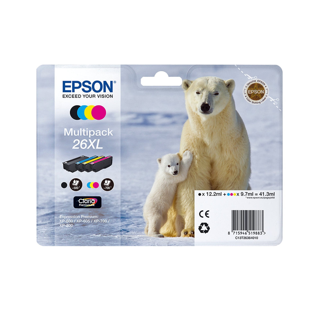 Epson 26 Cartucho Tinta Photo Negro Capacidad Standard 4.7ml 200 Photos 1-Pack Rf-Am Blister