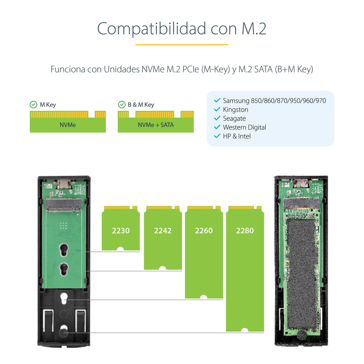 EAN 0065030894975 - StarTech.com M2-USB-C-NVME-SATA caja para disco duro externo Caja externa para unidad de estado sólido (S imagen 13