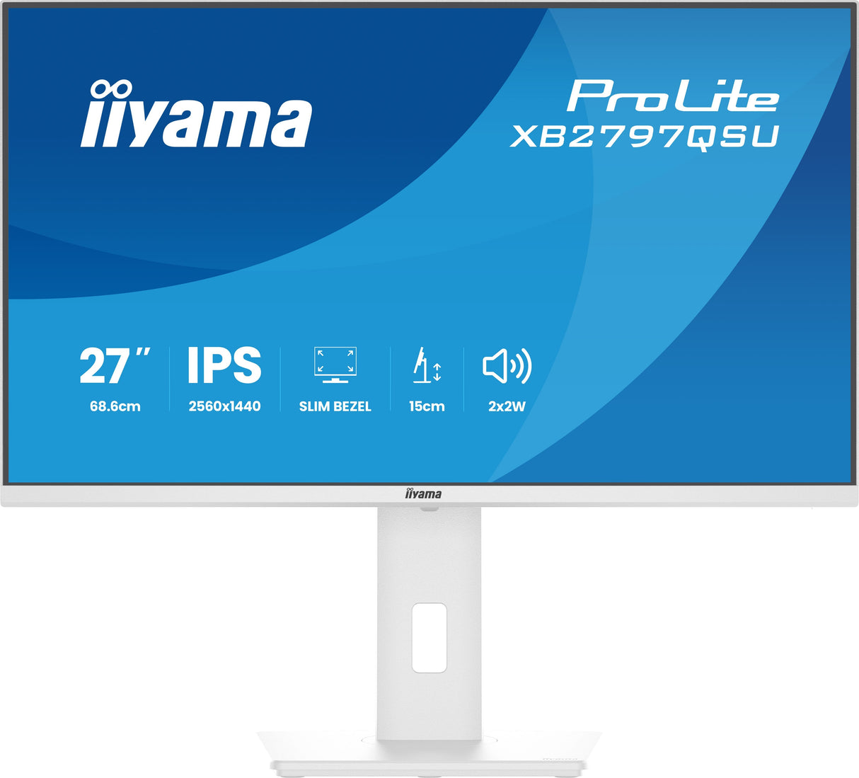 Monitor Iiyama Prolite Xb2797qsu-W1 Led 27" 2560 X 1440 Qhd @ 75 Hz Ips 350 Cd/M² 1000:1 1 Ms 2xhdmi Displayport Altavoces Mate Blanco